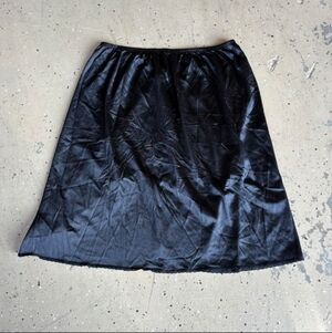 Black Women's Satin Midi Skirt